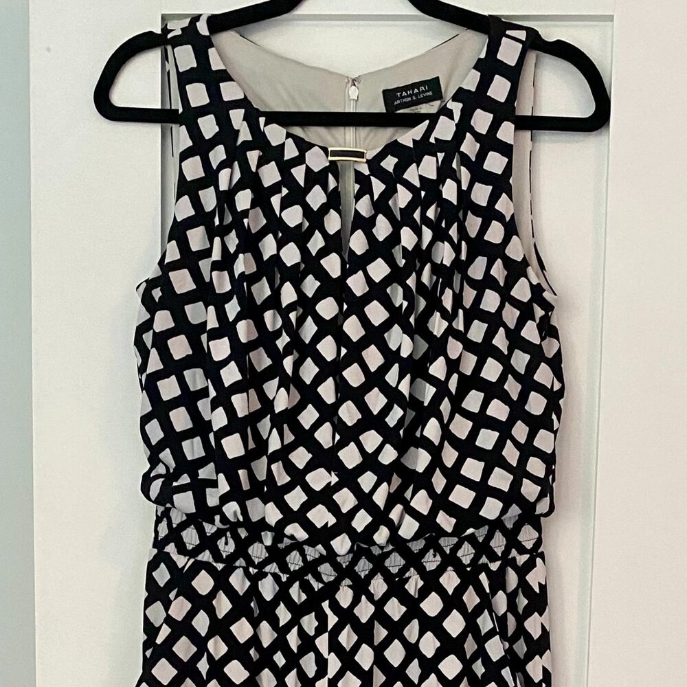 Tahari black and white jumpsuit size 6